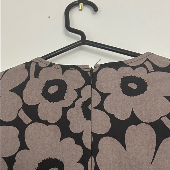 Marimekko Black and Tan Floral Long Sleeve Dress sz 38 or US 10 - Picture 4 of 5